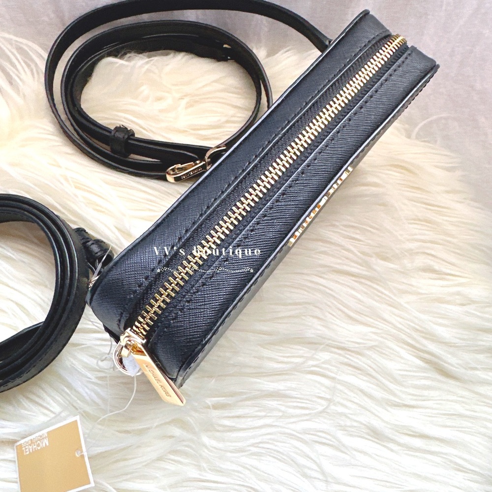 NWT Michael Kors Jet Set Medium Belt Bag Convertible Crossbody Black 35S0GTTC6L - Picture 7 of 11